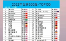 2022年世界500强企业之TOP100分布