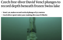 冰下潜水52.1米！吉尼斯世界新纪录