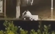 新瓜新乡职业技术学院某对情侣在公园石凳做半小时运动