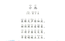 (小池)作者:杨万里,很经典的一首诗!,一年级古诗背诵小池