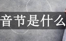 音节是什么?由一个或一个以上音素组合发音