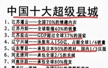中国十大超级县城（仅供参考）