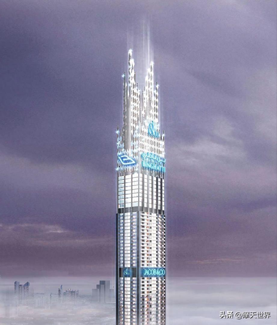 全球在建的最高楼——迪拜雅各布塔，高595米，105层，最新进度