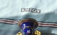 珐琅彩开光亭台楼阁描金双耳瓶：宫廷艺术的极致华章