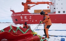 第42次南极考察丨通讯：“雪龙兄弟”共抵中山站　海陆空协同卸货