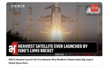 印度火箭成功发射“最重”载荷：将6100kg美国通信卫星送入轨道