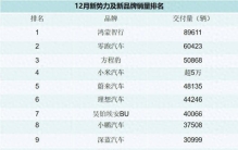 12月新势力销量排名！
