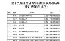 江苏评出“十大青年科技之星”与“青年女科学家”