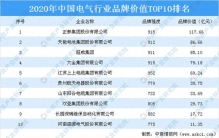 2020年中国电气行业品牌价值TOP10排行榜
