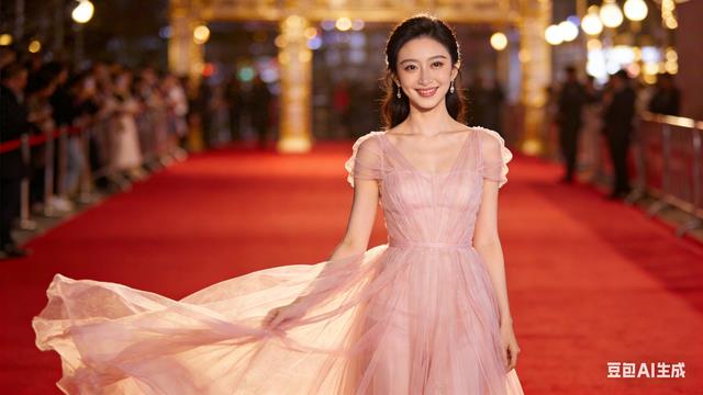 景甜粉裙好明媚!冷白皮配纱裙,内娱氛围感天花板实锤