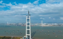 342米！世界最高双层悬索桥主塔亮相珠江口