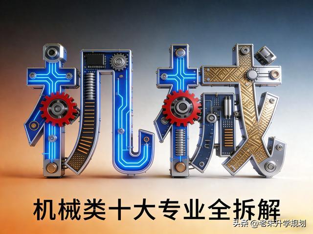 机械类十大专业全拆解!老朱排好三梯队,“带电”方向最吃香!
