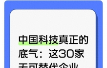 中国科技真正的底气：这30家无可替代企业，才是国运底牌！