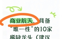 商业航天，具备“唯一性”的10家稀缺龙头（建议收藏）