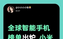 全球排名大变：小米第三、OPPO第四，黑马太意外