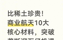 比稀土珍贵！商业航天10大核心材料，突破垄断迎万亿机遇