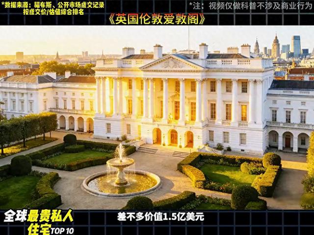 全球十大最贵私人豪宅揭晓，你听过吗？