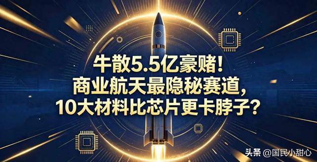 牛散5.5亿豪赌！商业航天最隐秘赛道，10大材料比芯片更卡脖子？