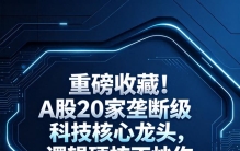 重磅收藏！A股20家垄断级科技核心龙头，逻辑硬核不炒作
