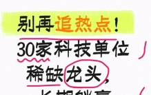 9. 别再追热点！30家科技单位稀缺龙头，长期躺赢