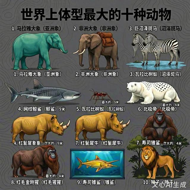 世界上体型最大的十种动物
