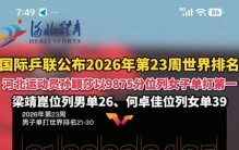 国际乒联世界最新排名出炉
