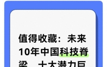 值得收藏：未来10年中国科技脊梁，十大潜力巨头完整名单