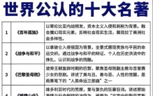 世界公认的十大名著，你啃下了几本？