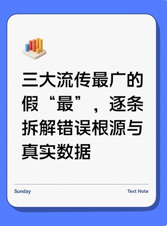 三大流传最广的假“最”,逐条拆解错误根源与真实数据