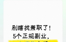 别瞎找兼职了！5个正规副业，上班族宝妈都能做