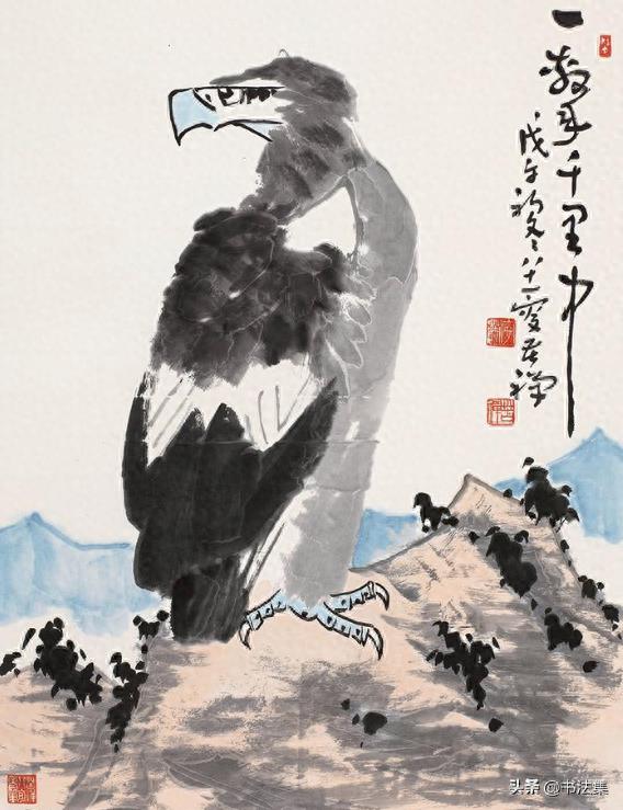 他画的鹰,为什么一眼就有压迫感?李苦禅的笔墨太硬了