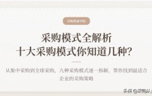 十大采购模式，你知道几种？