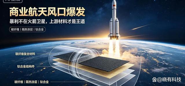 商业航天最赚的不是火箭和卫星，是真正躲在后台收钱的碳纤维、钛合金和隔热涂层