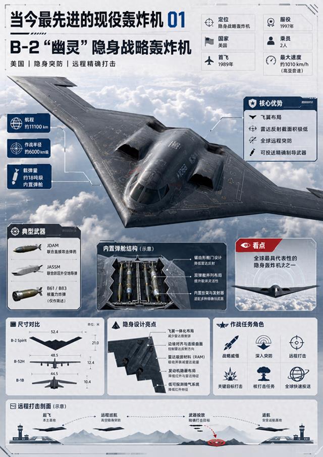 当今世界最先进的十种现役轰炸机，谁才是真正的“空中重锤”？
