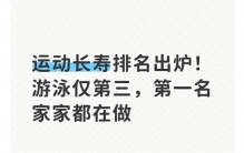 运动长寿排名出炉！游泳仅第三，第一名家家都在做