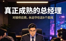 真正成熟的总经理，对接供应商，永远守住这6个底线，终身不吃亏、不上当