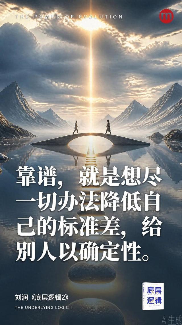 靠谱,就是想尽一切办法降低自己的标准差,给别人以确定性
