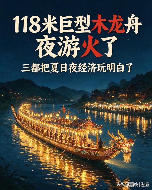 世界最长木质龙舟夜游有多震撼?三都凭什么带火夏日夜经济?