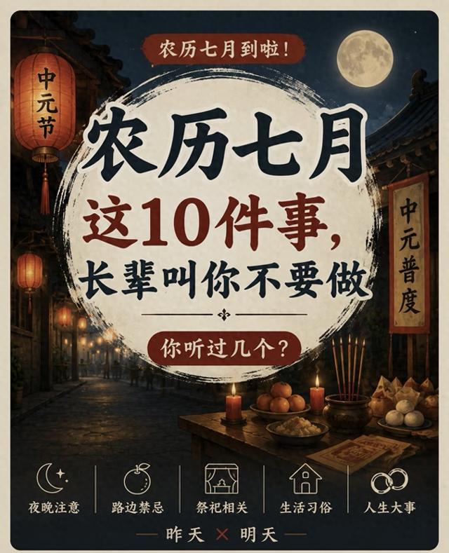 农历七月,长辈常提醒的 10 件民间习俗讲究,理性看待就好