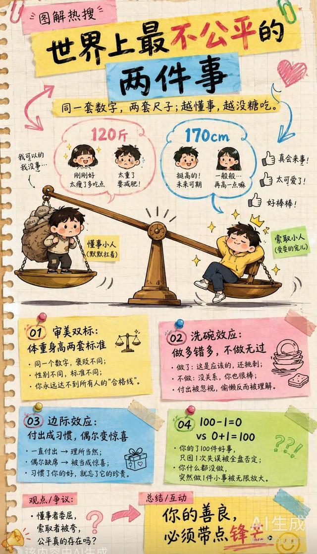 世界上最不公平的两件事，真的太戳人心了