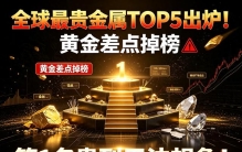 全球最贵金属TOP5出炉！黄金差点掉榜，第1名贵到无法想象！