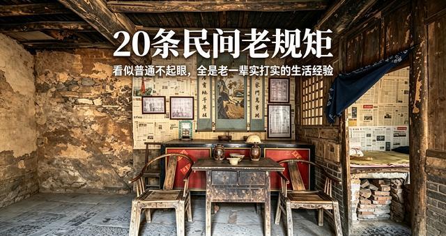 20条民间老规矩,看似普通不起眼,全是老一辈实打实的生活经验