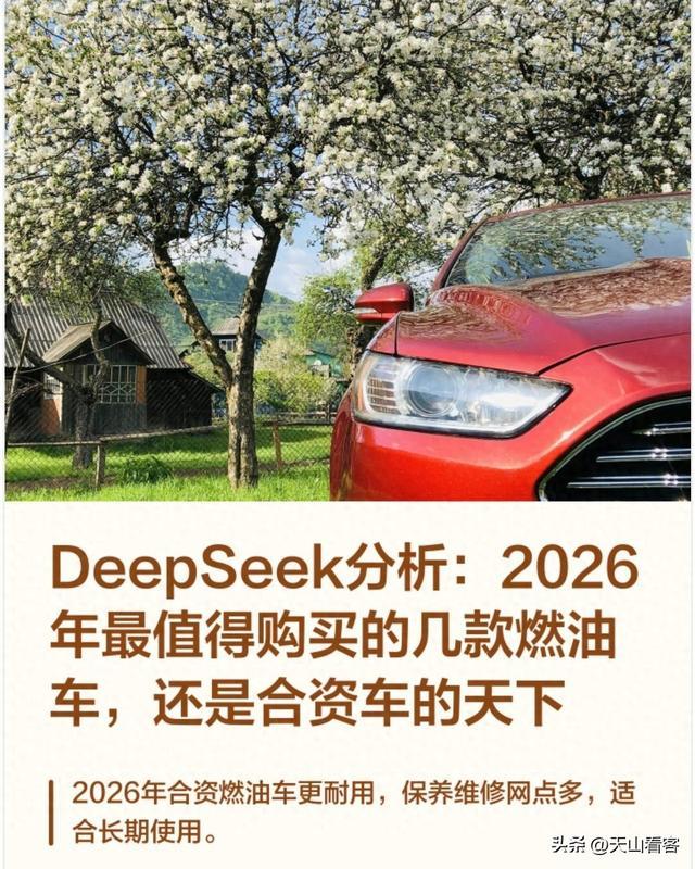 DeepSeek分析:2026年最值得购买的几款燃油车,还是合资车的天下