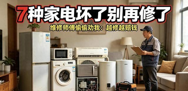 7种家电坏了别再修了!维修师傅偷偷劝我:越修越赔钱
