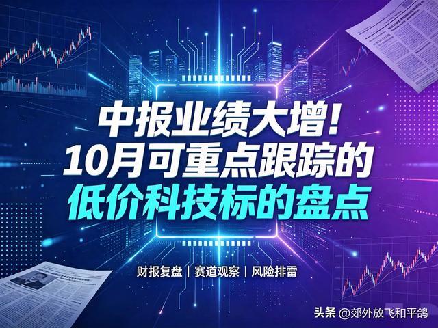 中报业绩大增!10月可重点跟踪的低价科技标的盘点