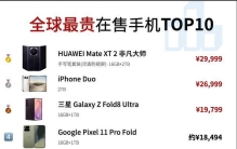 全球最贵在售手机TOP10榜单出炉，万元机市场，折叠屏成绝对主角