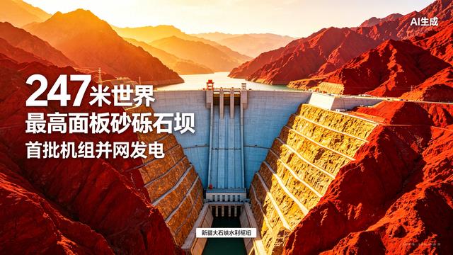 247米世界最高面板砂砾石坝,首批机组并网发电