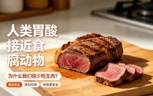 人类是顶级杂食动物，胃酸接近食腐动物，为什么连生肉都不敢吃？