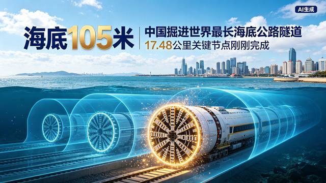 海底105米,中国挖通世界最长海底公路隧道?