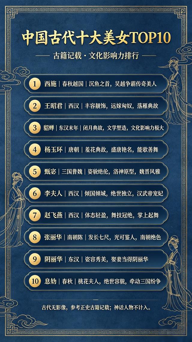 中国古代十大美女 TOP10